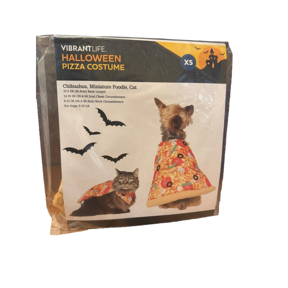 Halloween Vibrant Life Dog Puppy Cat Pet Pizza Costume Sz X-Small 5-10 LBS Party